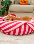 Trendy Striped Pattern Polygonal Calming Bean Bag Dog Bed