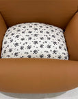 Vintage Floral Faux Leather Waterproof Anti-Scratch Puppy Dog Bed