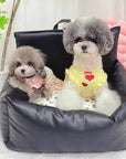 Vintage Floral Faux Leather Waterproof Anti-Scratch Puppy Dog Bed