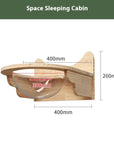 Cat climbing frame wall-mounted solid wood wall-mounted cat nest cat tree integrated cat climber space capsule non-occupied Wall-mounted cat climbing column