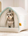 Double Curtain Pet House Enclosed Dog Bed