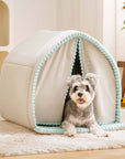Double Curtain Pet House Enclosed Dog Bed