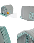 Double Curtain Pet House Enclosed Dog Bed