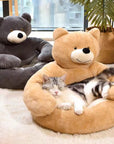 Cute Detachable Cuddle Bear Cat Bed