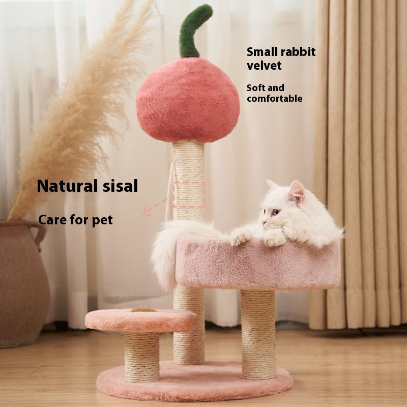 Cat climbing frame cat climber cat nest cat tree integrated cat teaser toy small cat supplies cat tower scratching pole four seasons joint Yan