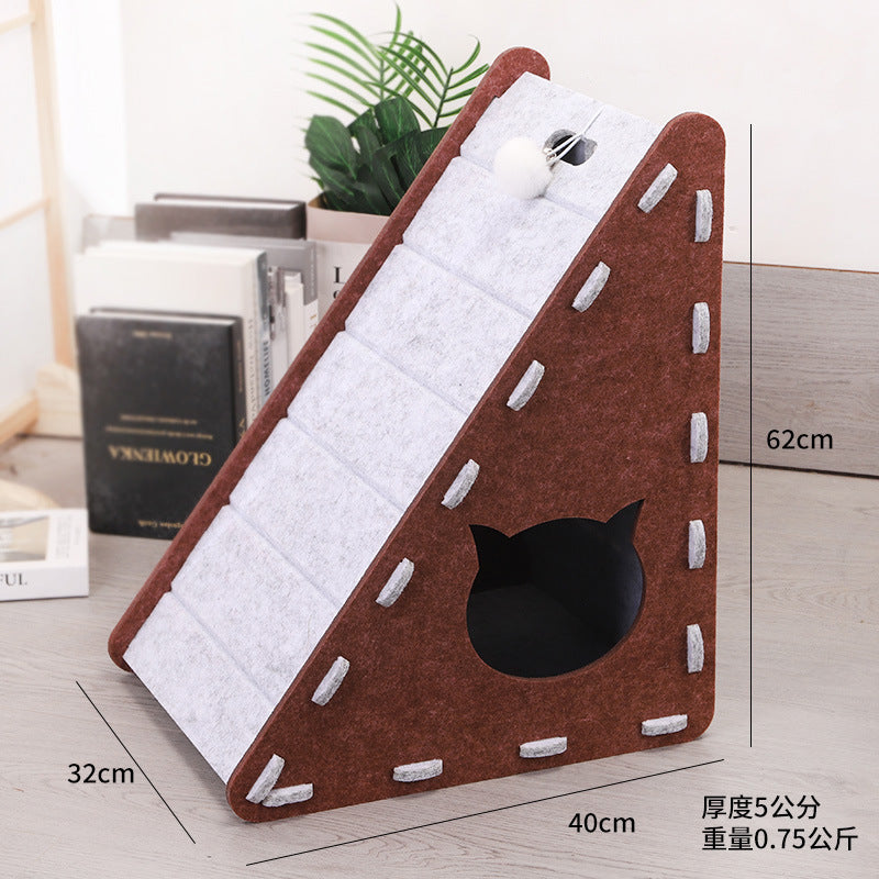 Triangular Vertical Cat Scratching Board Cat Claw Grinding Artifact Cat Claw Board Climbing Pad Wear-resistant Chip-free Wall Cat Toy
