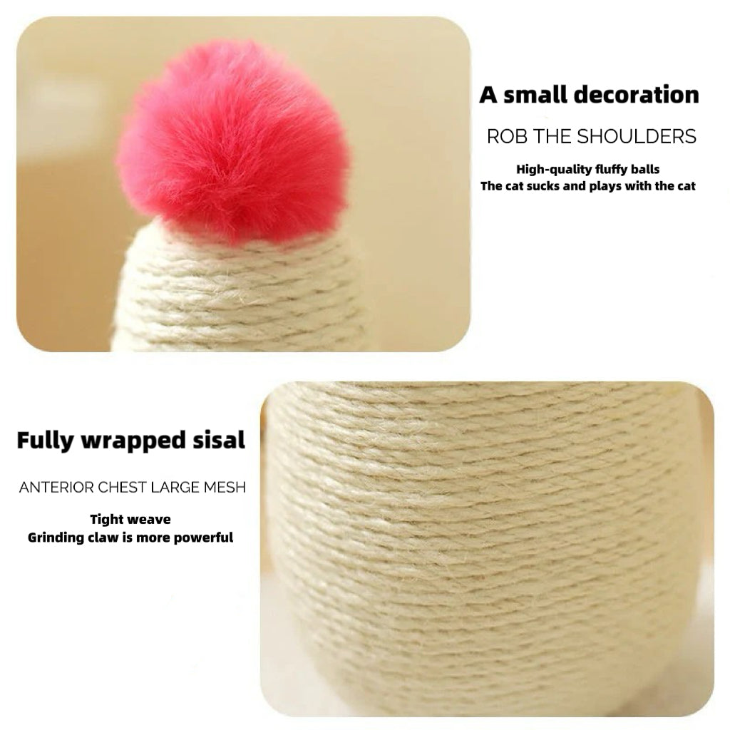 Vertical Sisal Cat Climbing Tower &amp; Scratching Post | All-in-One Multi-Toy