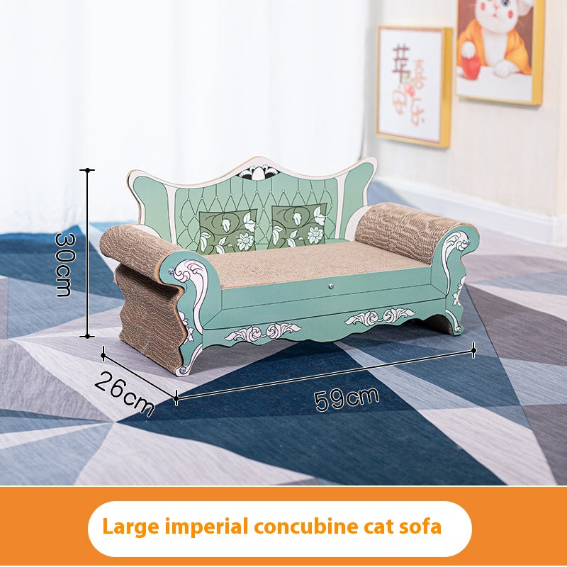 Cat nest cat light luxury chaise longue sofa pet bed multi-functional cat scratch board integrated sofa cat corrugated paper free shipping