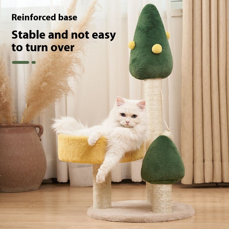 Cat climbing frame cat climber cat nest cat tree integrated cat teaser toy small cat supplies cat tower scratching pole four seasons joint Yan