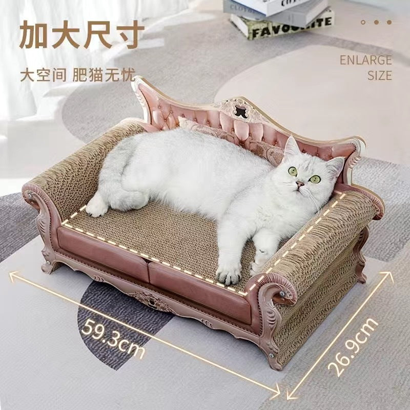 Cat nest cat light luxury chaise longue sofa pet bed multi-functional cat scratch board integrated sofa cat corrugated paper free shipping