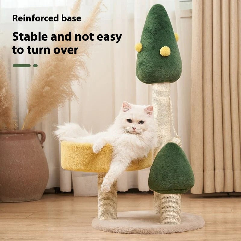 Cat climbing frame cat climber cat nest cat tree integrated cat teaser toy small cat supplies cat tower scratching pole four seasons joint Yan