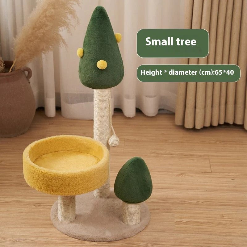 Cat climbing frame cat climber cat nest cat tree integrated cat teaser toy small cat supplies cat tower scratching pole four seasons joint Yan