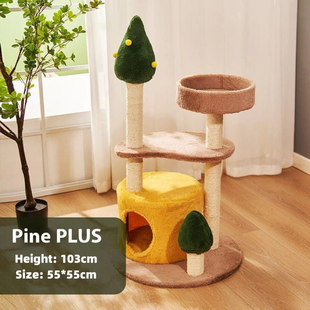 Cat climbing frame cat climber cat nest cat tree integrated cat teaser toy small cat supplies cat tower scratching pole four seasons joint Yan