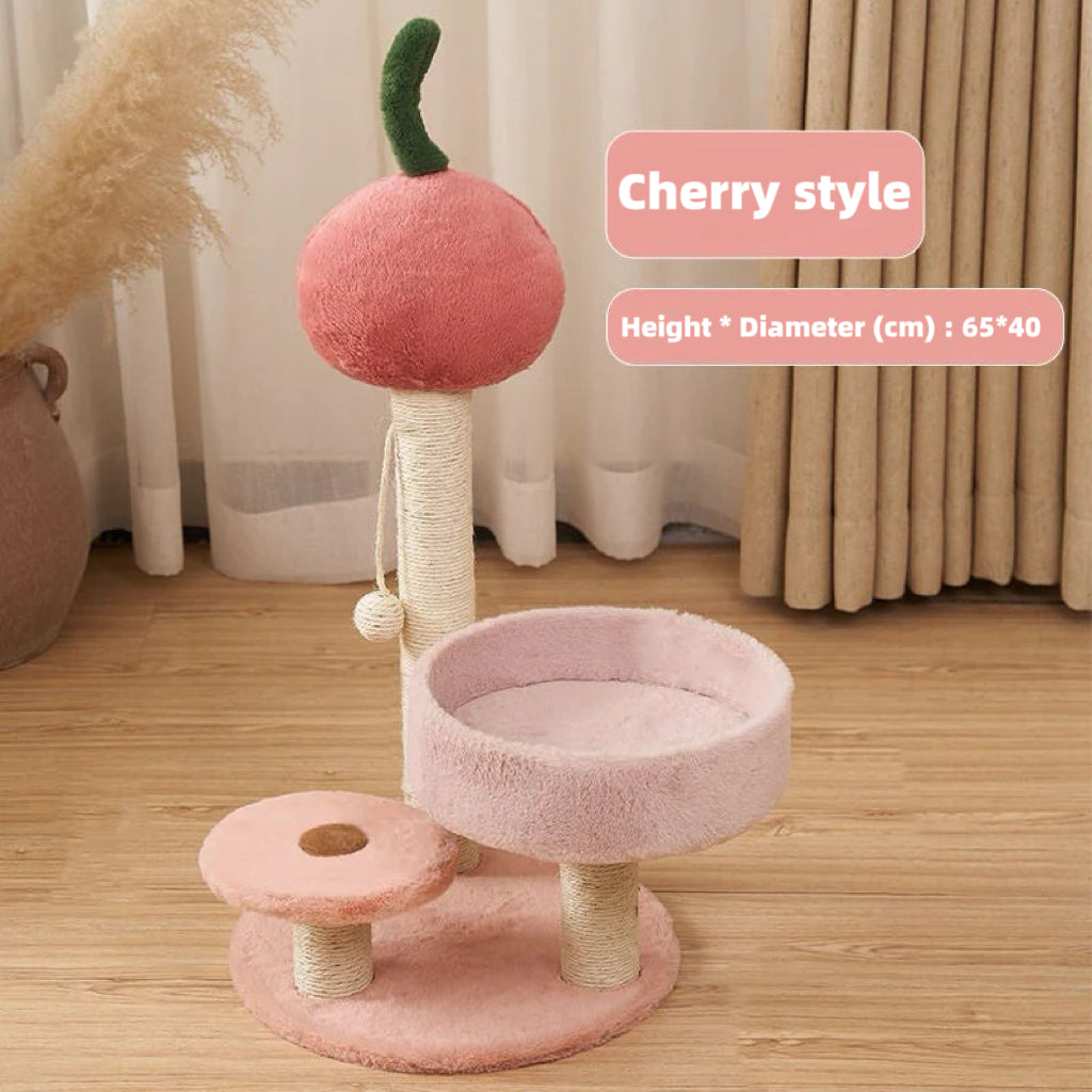 Cat climbing frame cat climber cat nest cat tree integrated cat teaser toy small cat supplies cat tower scratching pole four seasons joint Yan