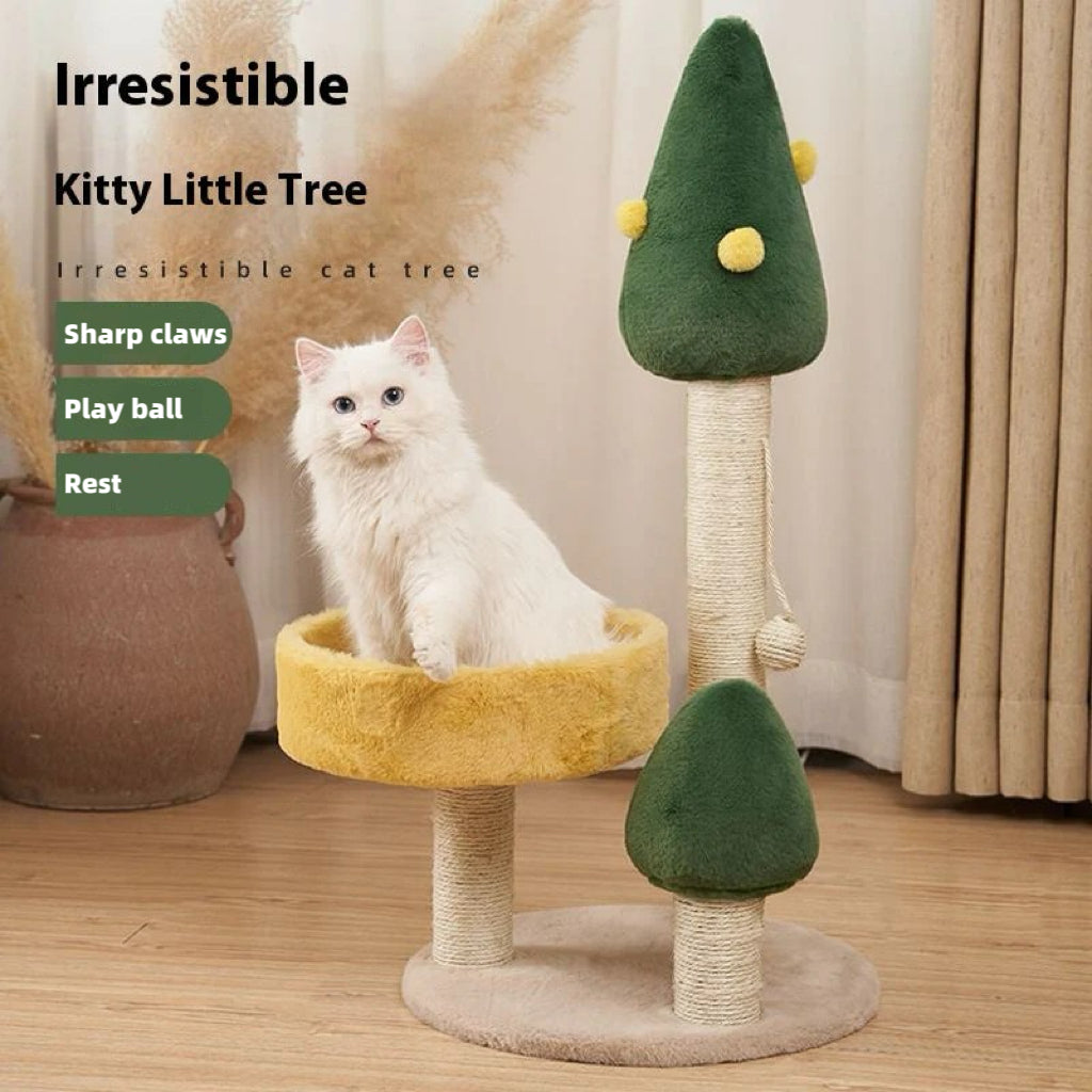 Cat climbing frame cat climber cat nest cat tree integrated cat teaser toy small cat supplies cat tower scratching pole four seasons joint Yan