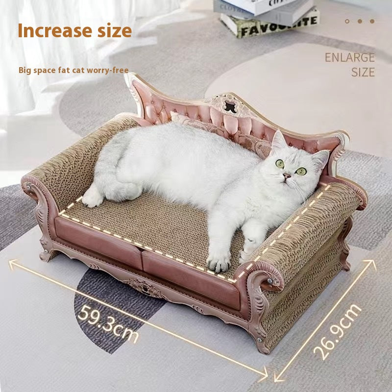 Cat nest cat light luxury chaise longue sofa pet bed multi-functional cat scratch board integrated sofa cat corrugated paper free shipping