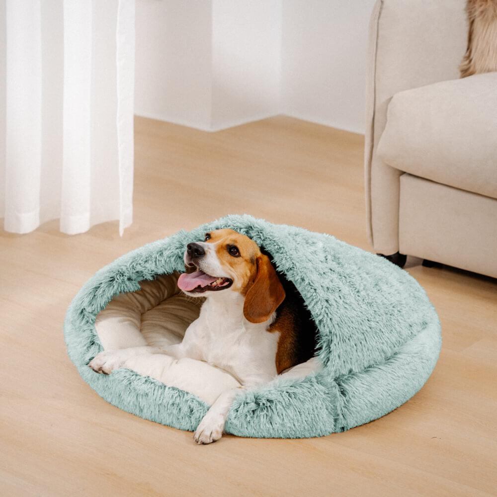 Calming Plush Semi-Enclosed Pet Nest Pita Bed For Dogs - Pawhearth