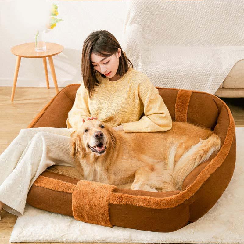 Vintage Large Cozy Calming Sofa Dog Bed - Pawhearth