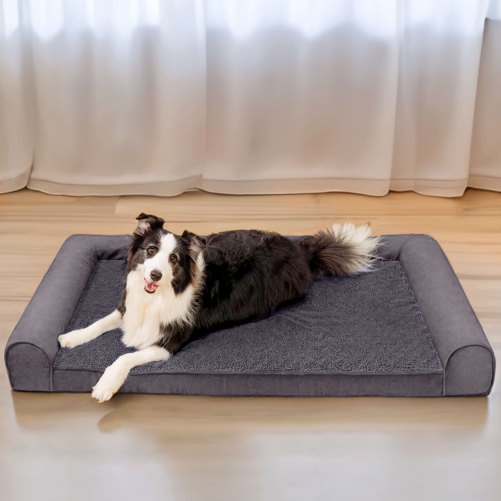Faux Fleece & Suede Full Support Orthopedic Dog Bed - Pawhearth