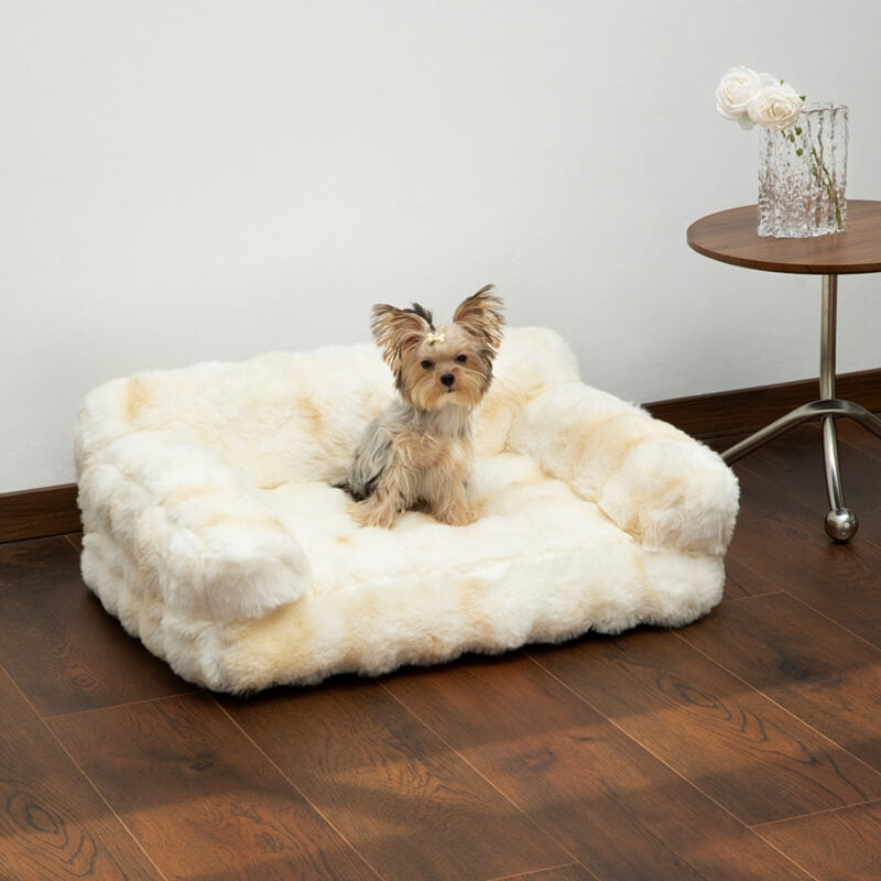 Fluffy Plush Thickened Cozy Pet Calming Bed Dog Cat Sofa Bed - Pawhearth