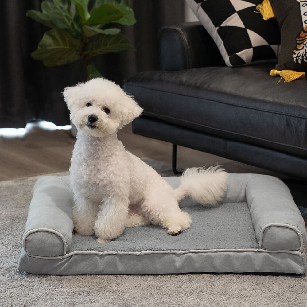 Faux Fleece & Suede Full Support Orthopedic Dog Bed - Pawhearth