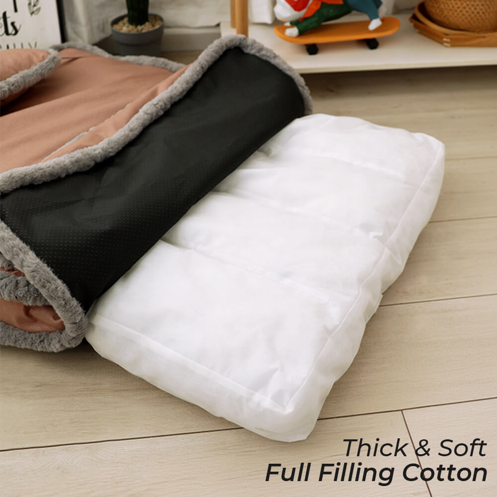 Luxurious Retro Faux Leather Deep Sleep Dog Bed with Pillow - Pawhearth