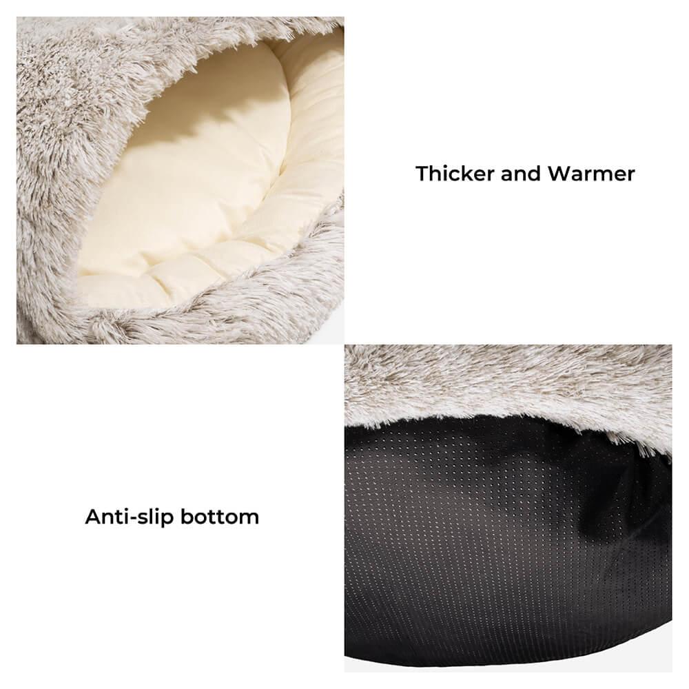 Calming Plush Semi-Enclosed Pet Nest Pita Bed For Dogs - Pawhearth