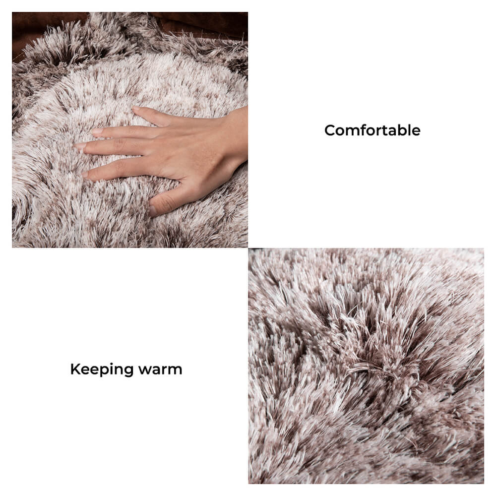 Large Round Dog Bed - Fuzzy Paw - Pawhearth