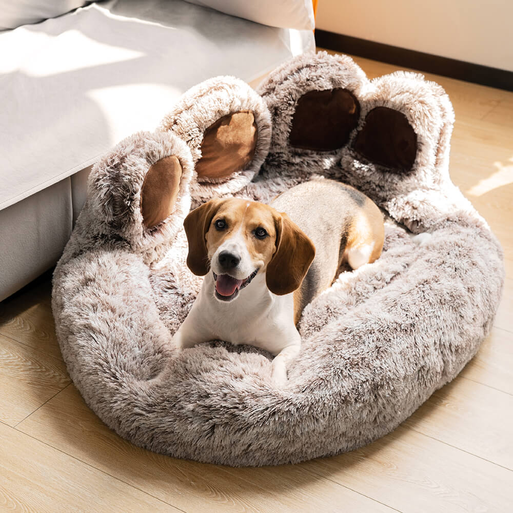 Large Round Dog Bed - Fuzzy Paw - Pawhearth