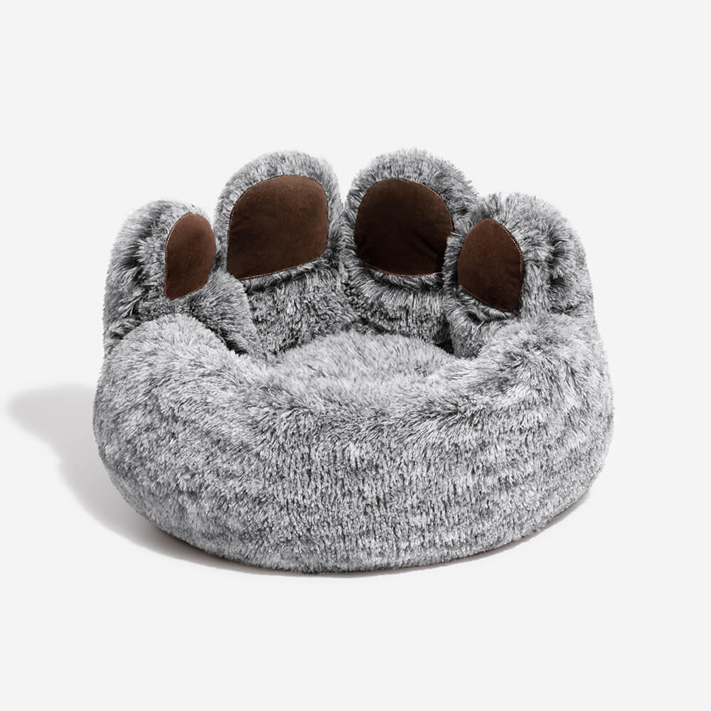 Large Round Dog Bed - Fuzzy Paw - Pawhearth