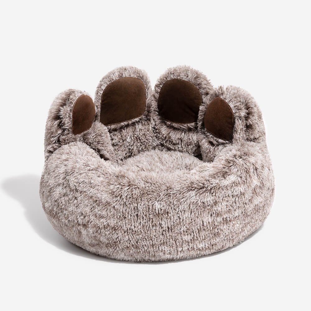 Large Round Dog Bed - Fuzzy Paw - Pawhearth