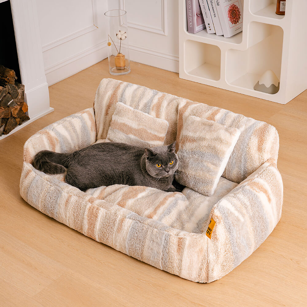 Nordic Fluffy Extra Large Cozy Dog &amp; Cat Sofa Bed - Pawhearth