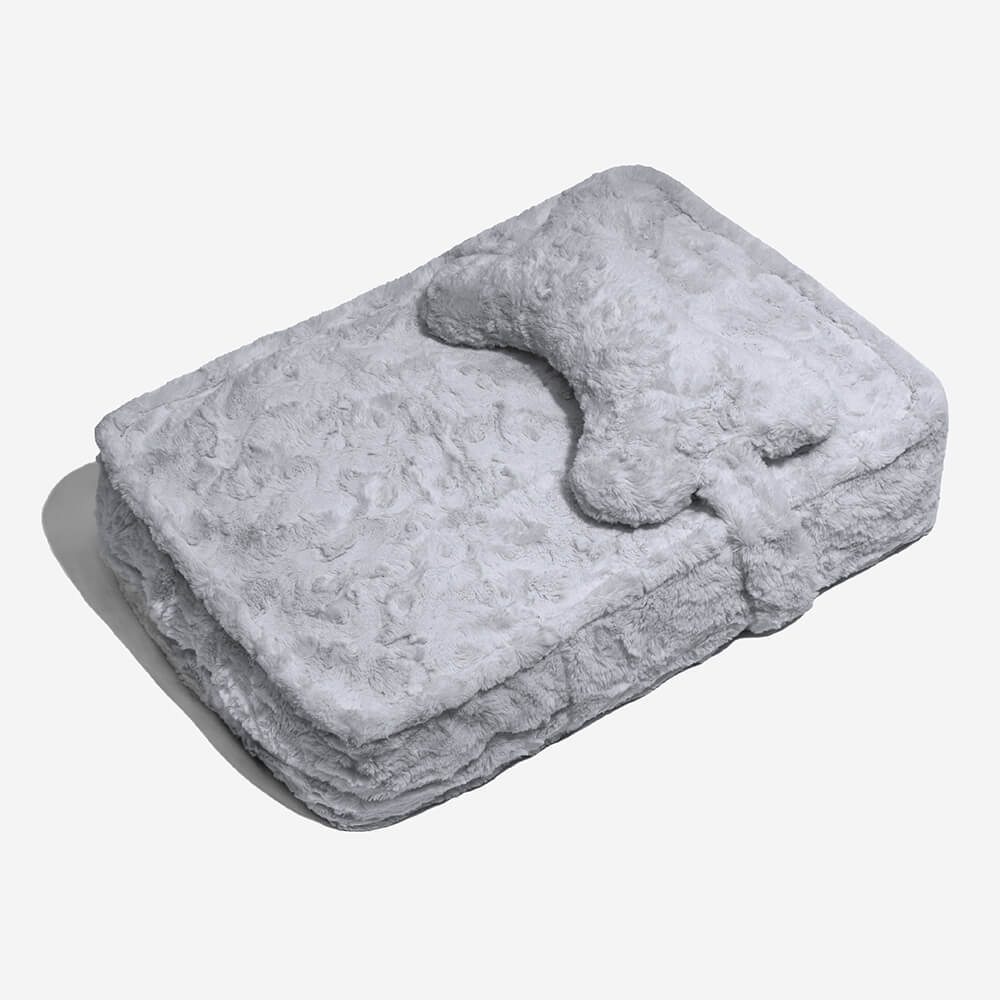 Warming Fluffy Bone Cloud Shape Calming Dog Bed - Pawhearth