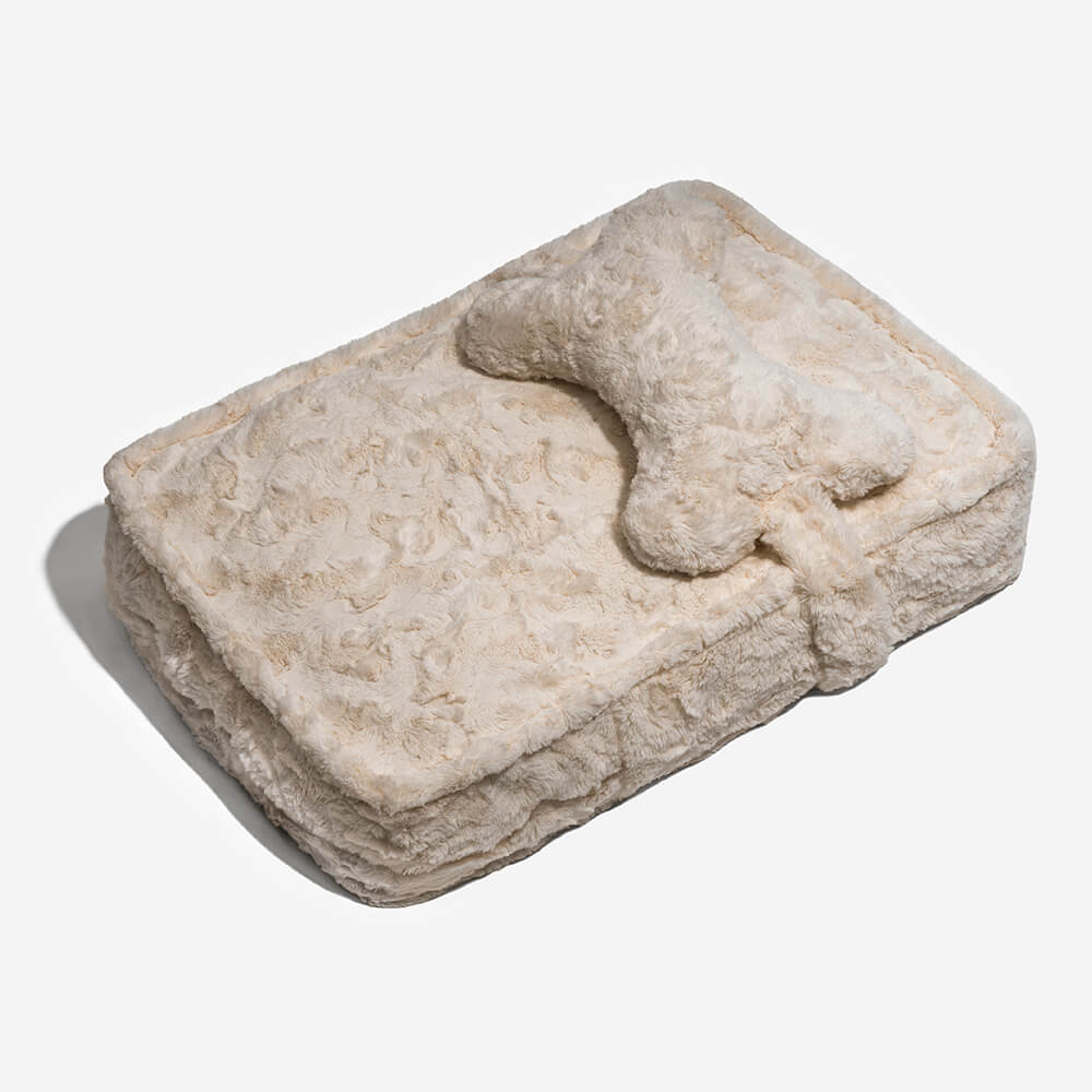 Warming Fluffy Bone Cloud Shape Calming Dog Bed - Pawhearth