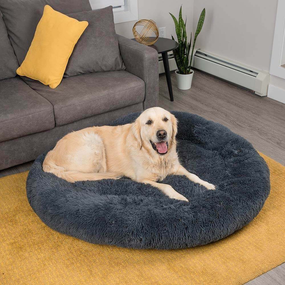Fuzzy Round Fluffy Dog Bed - Pawhearth