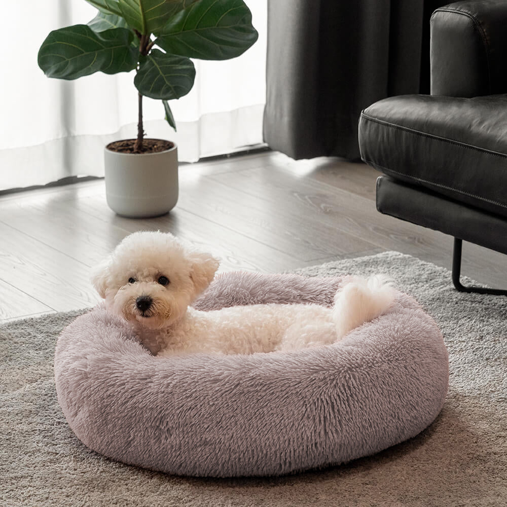 Fuzzy Round Fluffy Dog Bed - Pawhearth