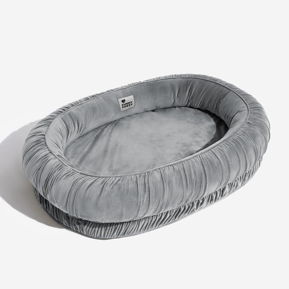Oval Orthopedic Support Cozy Sleeping Detachable Dog & Cat Bed - Pawhearth
