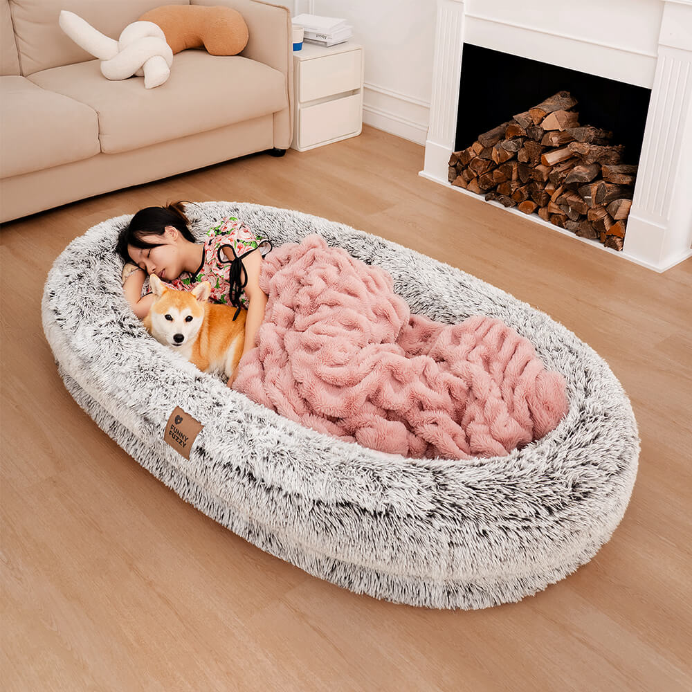 Luxury Super Large Sleep Deeper Oval Bed Human Dog Bed - Pawhearth