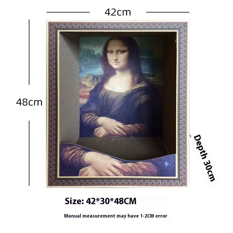 Mona Lisa Cat Nest Cat Scratch Board Wear-resistant Scratch-resistant Oil Painting World Famous Painting Cat House Factory Clearance