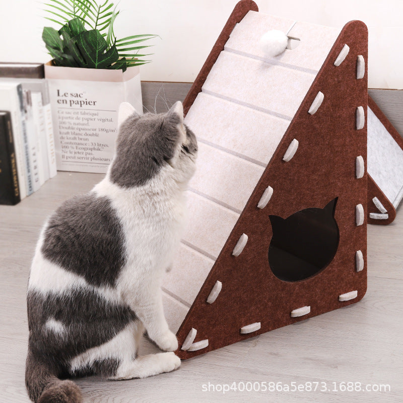 Triangular Vertical Cat Scratching Board Cat Claw Grinding Artifact Cat Claw Board Climbing Pad Wear-resistant Chip-free Wall Cat Toy