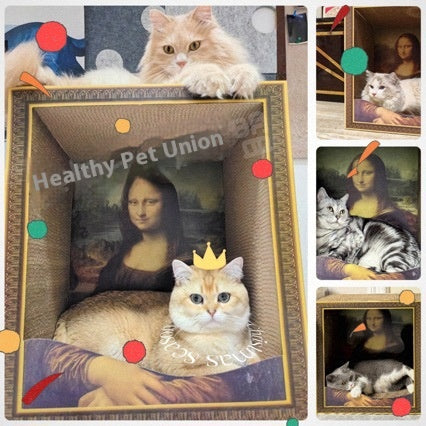 Mona Lisa Cat Nest Cat Scratch Board Wear-resistant Scratch-resistant Oil Painting World Famous Painting Cat House Factory Clearance