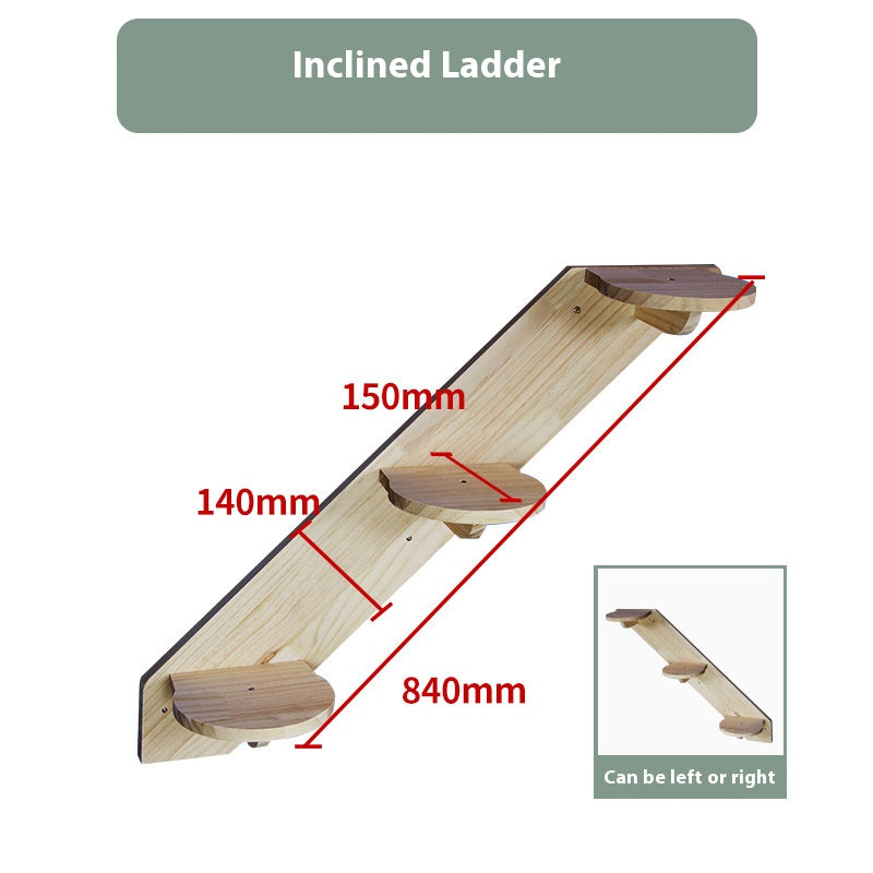 Cat climbing frame wall-mounted solid wood wall-mounted cat nest cat tree integrated cat climber space capsule non-occupied Wall-mounted cat climbing column