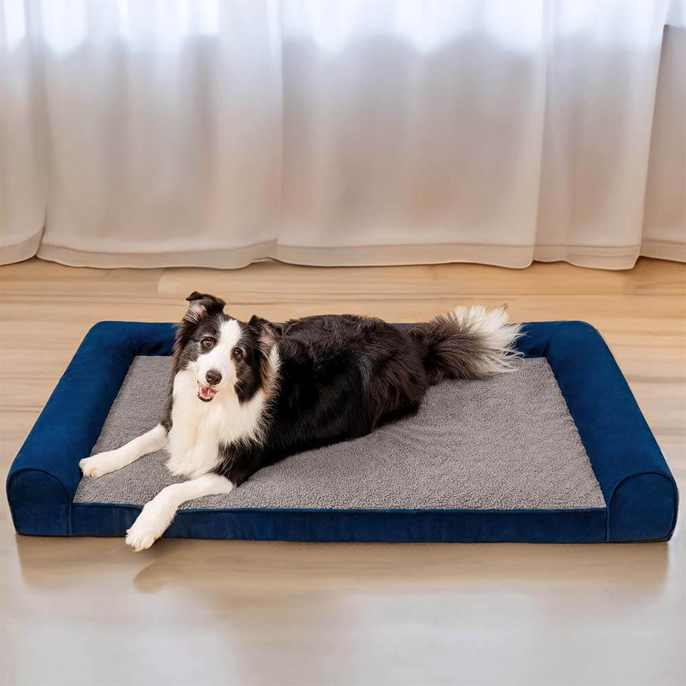 Faux Fleece & Suede Full Support Orthopedic Dog Bed - Pawhearth