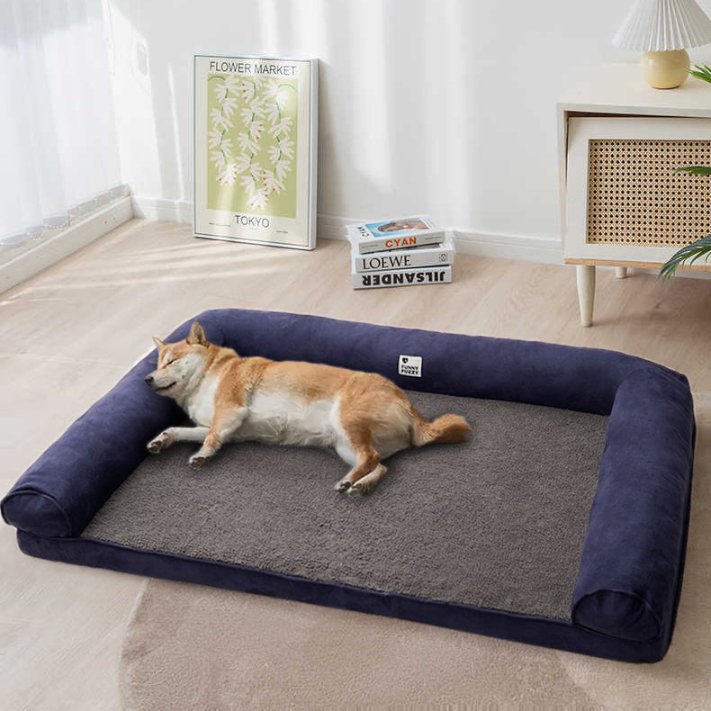 Faux Fleece & Suede Full Support Orthopedic Dog Bed - Pawhearth