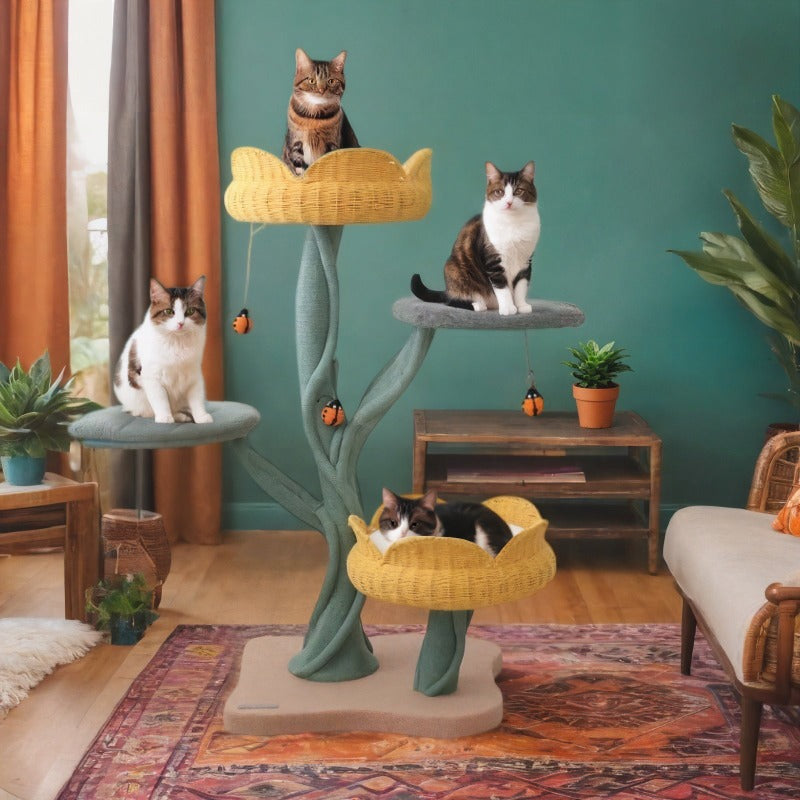 Yellow Tulip Cat Tree